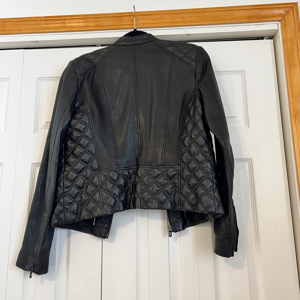 Banana Republic black leather jacket and coordinating dress - Picture 7 of 12